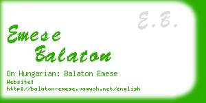 emese balaton business card